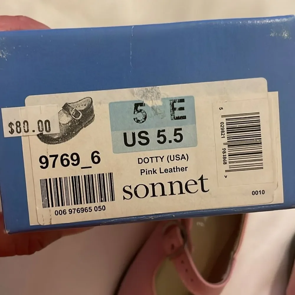 SONNET PINK LEATHER MARY JANE SHOES.   NEW IN BOX